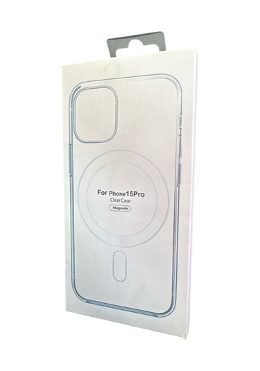 İphone Uyumlu 15 Pro İçin Kılıf Kamera Korumalı Magsafe Wireless Şarj Özellikli Şeffaf Kılıf Şeffaf