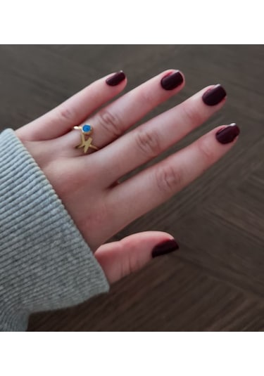 Kadın Nazar Boncuklu Ayarlamalı Çelik K Harf Yüzük 88867