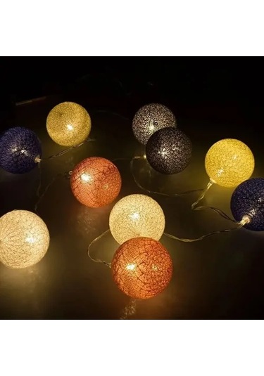 2m 10 Led Renkli Top Lamba Çok Renkli