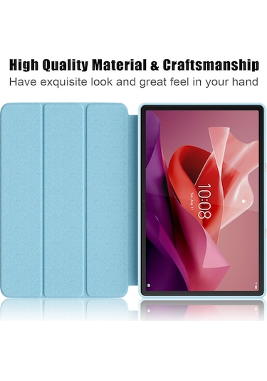 Lenovo Uyumlu Tab P12 Tb371fc Desen Baskı Üç Katlı Stand Tablet Kapağı Pu Deri + Tpu Tablet Kılıfı