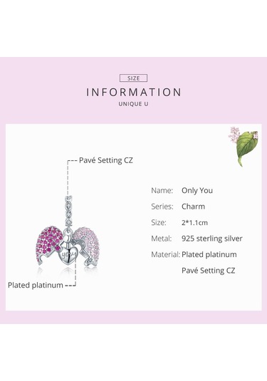 Wostu 925 Ayar Gümüş Sadece Seni Seviyorum Kalp Dangle Charm Fit Orijinal Bilezik Dıy Takı Gümüş