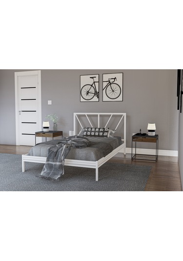 Metalia Gm 228 Gözde Beyaz Duxlex Tek Kişilik Karyola 90X190