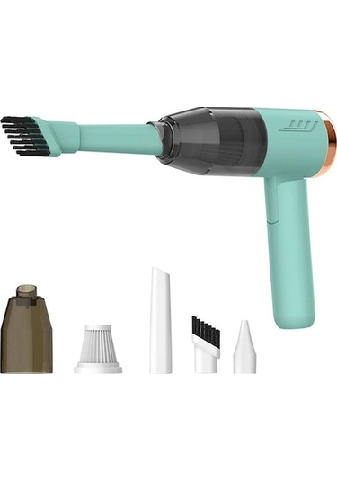 El Tipi Kablosuz Masaüstü Süpürge - Yeşil Ev Ve Araç İçi Temizlik 2'li 1 Fön Ve Süpürge Fonksiyonu Hafif Ve Taşınabilir