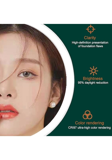 Sones Akıllı Led Masaüstü Makyaj Aynası Dolgu Işığı, Beyaz Işık Siyah