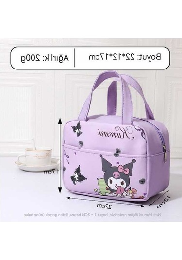 Pazly Sevimli Kızın Alpyalıtımlı Yemek Kutusu Çantası Açık Mor Renk Açık Mor