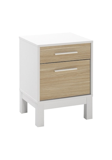 London 2 Çekmeceli Komodin-meşe-beyaz 45x60x45 Cm Gxyxd