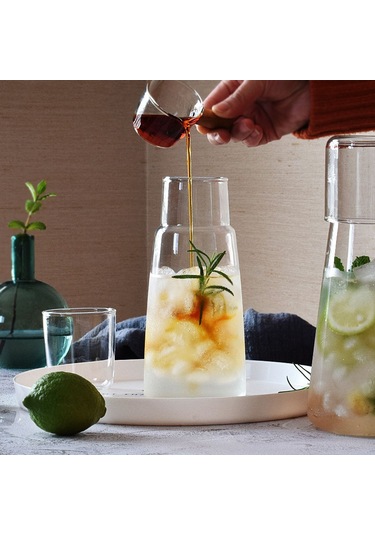 Springsun Yaz Serinletici 800ml Cam Buzlu Çaydanlık - Pratik Ve Dayanıklı Ev İçecek Seti Şeffaf