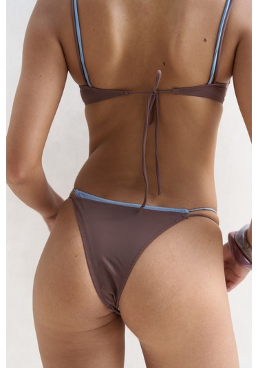 Dharma Renk Bloklu Kahve Bikini Altı Kahve