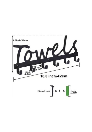 Novahub Türkçe Pratik Duş Askılığı - Banyo Havlu Askısı Siyah, Şık Duvar Montajlı Anahtarlık Siyah