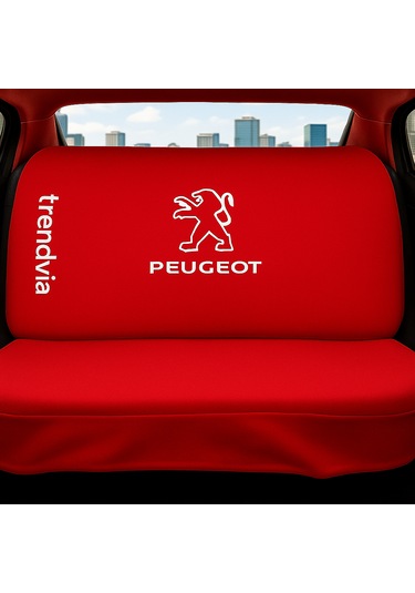 Peugeot Uyumlu Ön Arka Koltuk Kılıfı Penye Servis Kılıfı Oto Koruma Seti Kırmızı