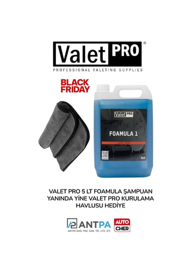 Valet Pro Foamula 1 Ph Nötr Yıkama Köpüğü 5 Lt Ve Valet Pro Kurulama Havlusu