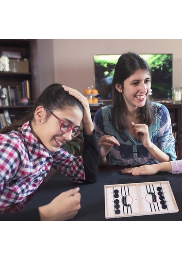 Maiyame Ahşap Malzemeden Yapılmış, Aile Eğlencesi İçin Mükemmel Mancınık Masa Oyunu Siyah