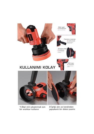 Assur ASR403 Elektrikli Dikey Polisaj Zımpara Makinesi Kırmızı