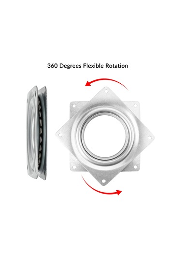 10 Cm Kare Lazy Susan Vidalı Döner Rulman Plakası, 2 Adet Çelik
