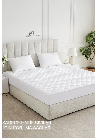 %100 Mikrofiber Kapitone Yatak Koruyucu Alez Full Kenar Çarşaf Fitted Tek Çift Battal Bebek Beyaz