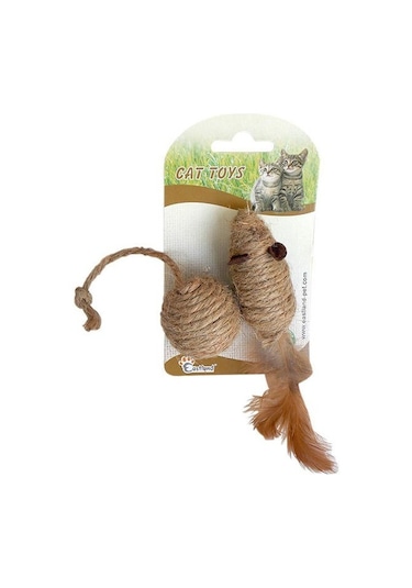 Eastland 7 CM Hasır Örgülü Top ve Fare Kedi Oyuncağı