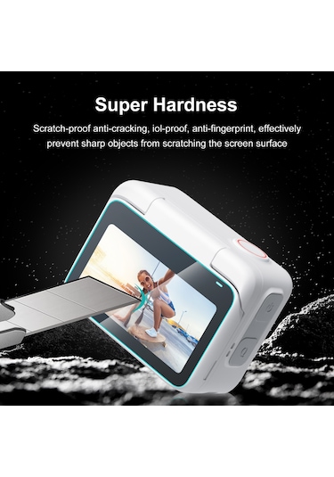 Insta360 Go 3 / Go 3s Puluz 2'si 1 Arada Ekran Ve Lens İçin Temperli Cam Film Şeffaf