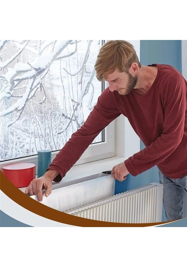 3 Adet Petek Radyatör Arkası Folyo Plaka Kalorifer Arkalığı Alüminyum Isı Yalıtım Folyosu 100x50 Cm