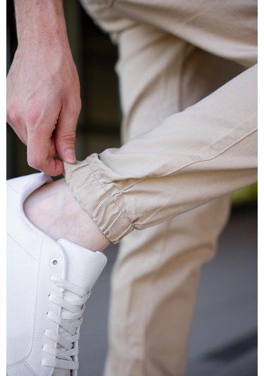 Kargo Cepli Gabardin Kumaş Bej Renk Erkek Pantolon-1798 Bej