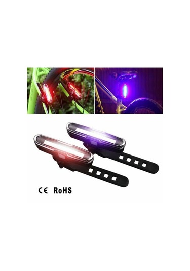 Rohs 3 Renk 168 Lümen Usb Şarjlı Polis Çakar Bisiklet Stop Siyah