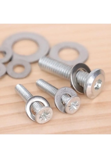 Dancemonkey Paslanmaz Çelik Vida Pul Seti - 180 Parça M2-m10 Contalı Kullanışlı