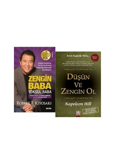Zengin Baba Yoksul Baba + Düşün Ve Zengin Ol / 2 Kitap Set