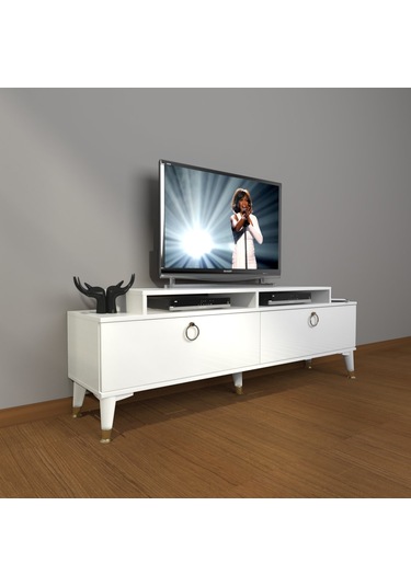 Decoraktiv Ekoflex 4 Mdf Gold Tv Ünitesi Tv Sehpası Beyaz