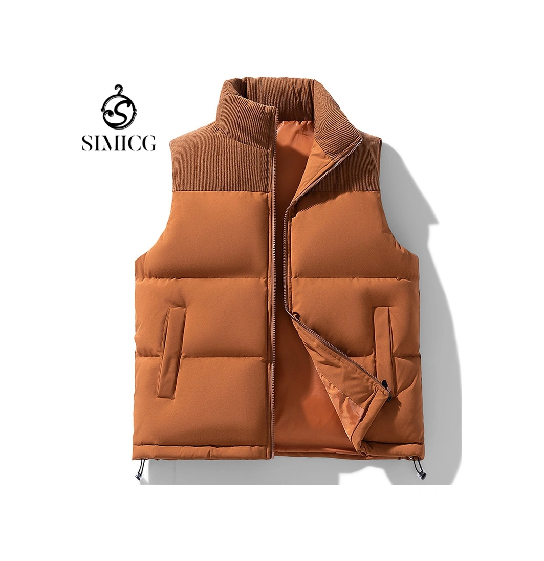 Sonbahar Ve Kış Erkek Aşağı Yelek Kalın Yelek Ceket Erkek Çift Gevşek Ekmek Yelek Kahverengi