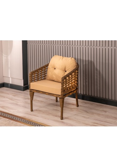 Btkconsept Faralya 3'lü Bahçe Ve Balkon Takımı Kahverengi 3+1+1 Masalı Kahverengi