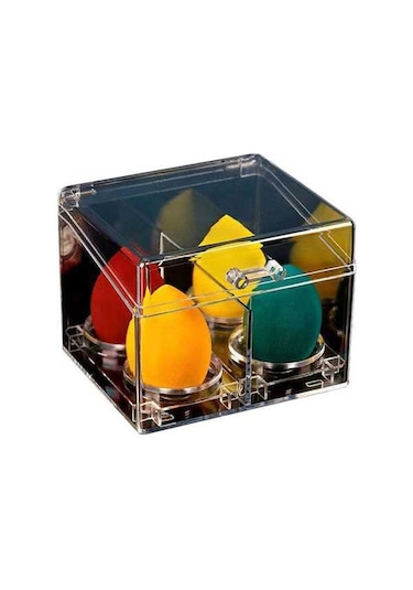 Pazly Pratik Akrilik Makyaj Organizatörü - Pamuklu Çubuk, Top Ve Sünger Saklama Kutusu Diğer