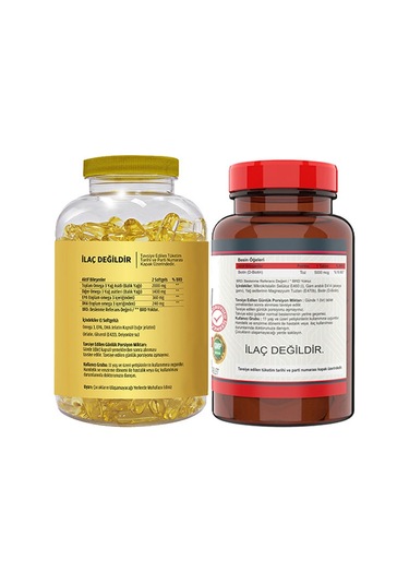 Flx Omega 3 Balık Yağı 180 Softgel & Nevfix Biotin 5000 Mcg 120 T