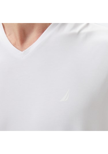Nautica Erkek Beyaz Regular Fit T-shirt Düz V55013t Beyaz