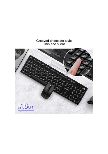 Yındıao V3 Max İş Ofisi Sessiz Kablosuz Klavyeli Fare Seti Siyah