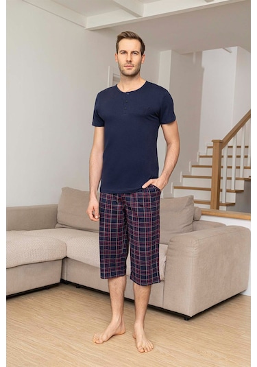 Aydoğan Erkek Civan Modal Bermuda Lacivert Pijama Takım 0031 Lacivert