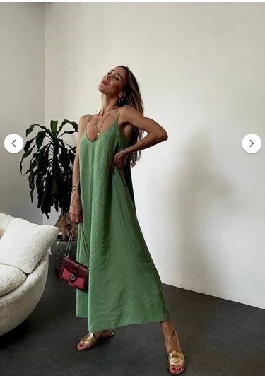 Aerobin Uzun Elbise Haki