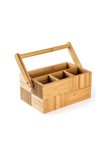 Tantitoni Bambu Tutacaklı Çatal Kaşık Bıçak Kutusu 27x16.5cm