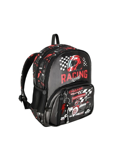 Racing Siyah Okul Çantası Siyah