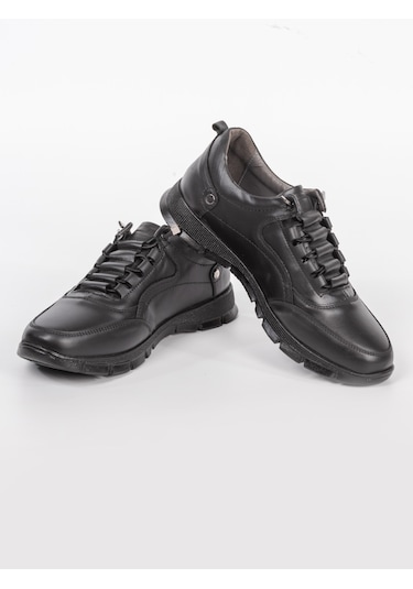 Black Vein Erkek Hakiki Deri Ortopedik Günlük Spor Ayakkabı Bva 3
