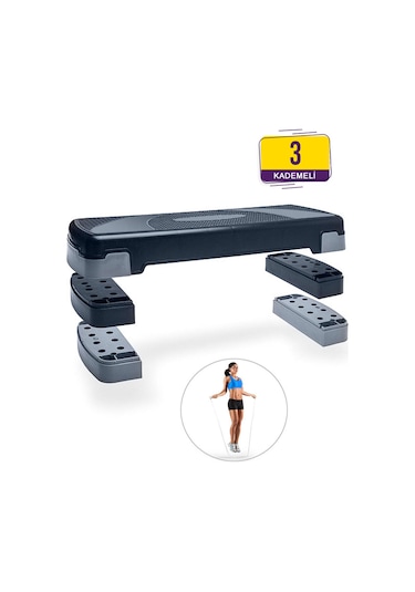 Spor Byfit 3 Kademeli Fitness Step Tahtası + Atlama İpi