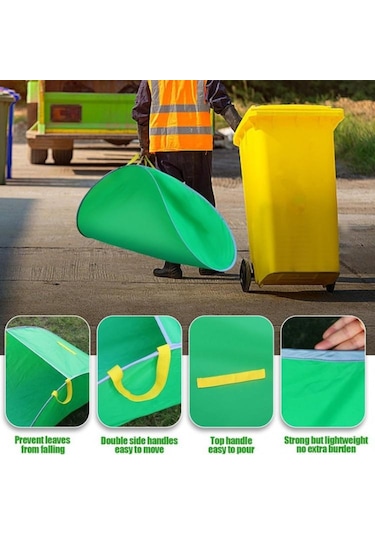Taşınabilir Pop-up Yaprağı Toplayıcı Yeniden Kullanılabilir Veranda Organizatörleri Yeşil , Boyut:144 X 74 X 52cm