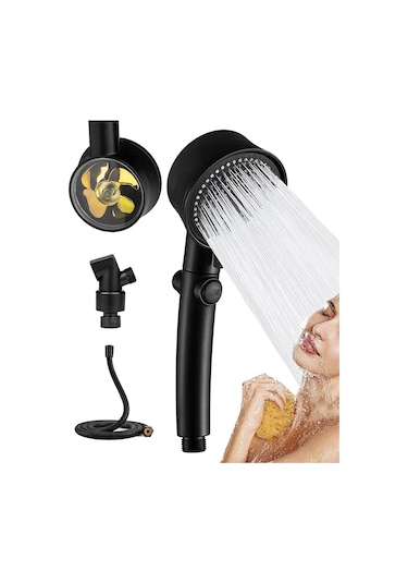 5 Fonksiyonlu Turbo Duş Başlığı Siyah Duş Takımı Siyah