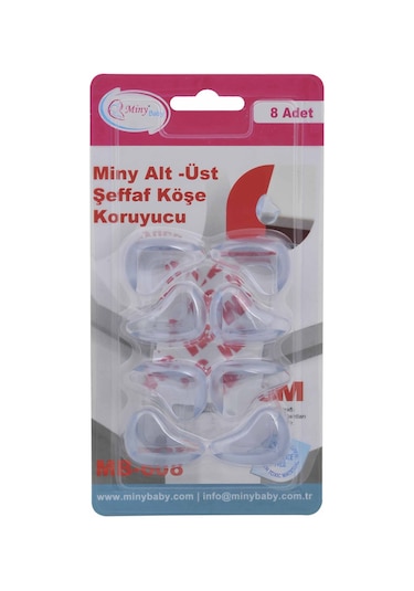 Miny Baby Alt Üst Şeffaf Köşe Koruyucu 8’li Çok Renkli
