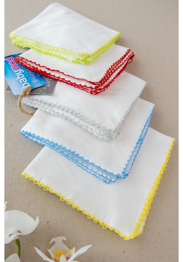 10Lu Pamuk Erkek Bebek Ağız Mendili Çok Renkli