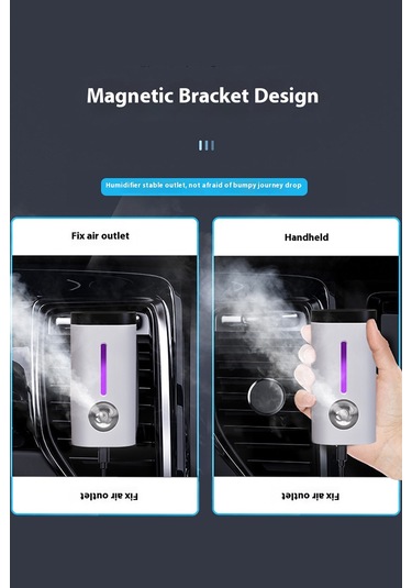Araç Ve Ev Ultrasonik Hava Nemlendirme Cihazı Nano Sprey Araç İçi Buharlı Koku Difüzörü