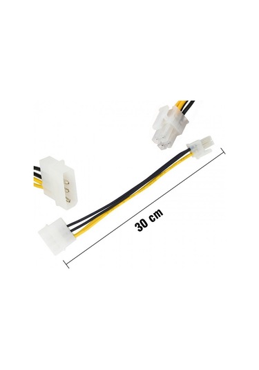 4 Pin Atx 12v To 4 Pin Molex 12 Power Güç Kablosu 30 Cm - Kp-102