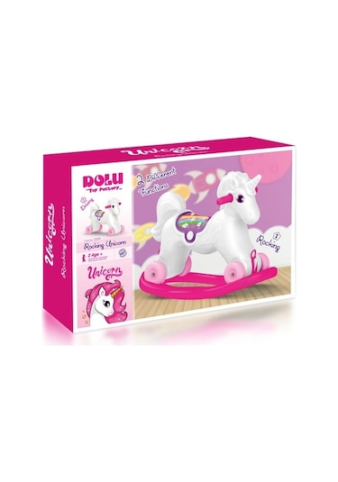 Dolu Unicorn Sallanan Tekerleklı At  2509