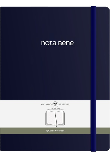 Nota Bene Classic Sert Kapak Defter, 19x25 Cm, Çizgili Lacivert
