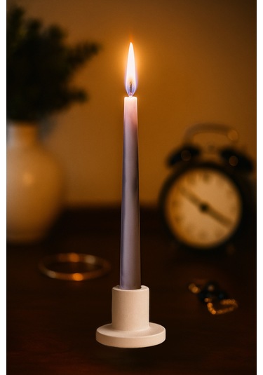 Şamdanlıklı Renkli Mum Mavi