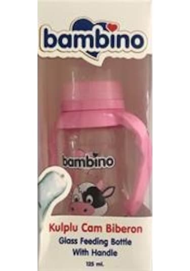 Bambino Kulplu Cam Biberon 125 ML - Pembe