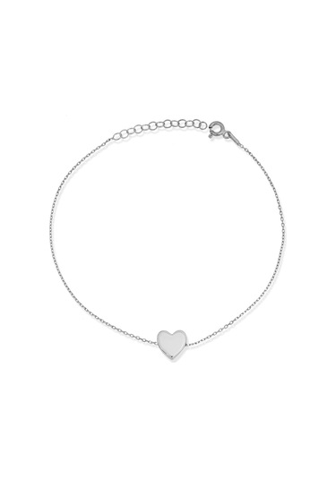 Argentum Concept - Kalp Motifli Gümüş Halhal Gümüş